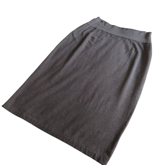 Eileen Fisher - Knit Midi Pencil Skirt - Charcoal Gray - S/P - Stretchy - EUC - Picture 7 of 11